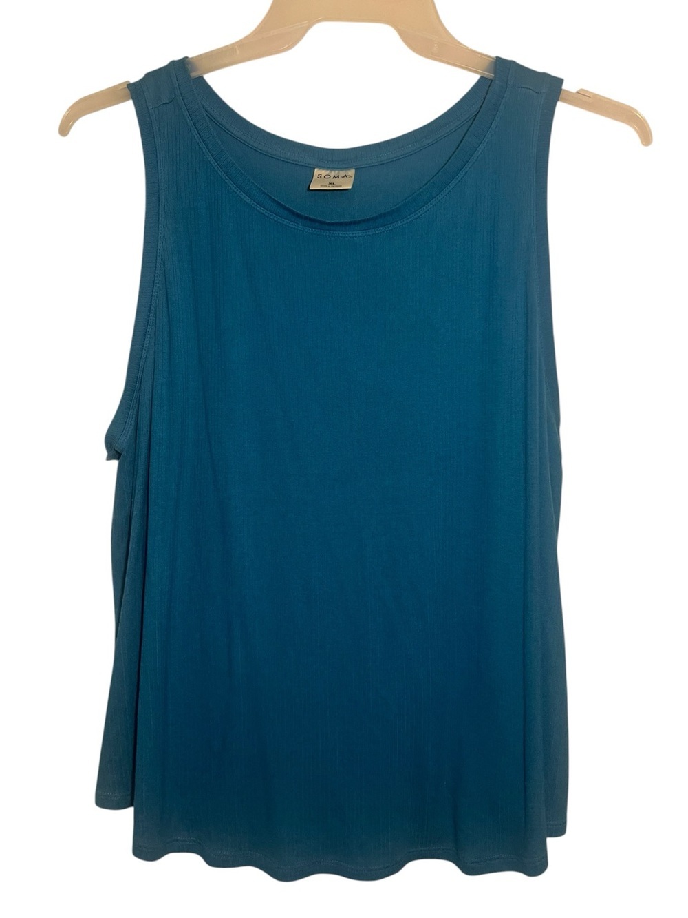 Soma Teal Ribbed Sleeveless Tank Top